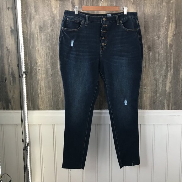 Time & Tru high rise button fly curvy denim jeans size 18 - Picture 1 of 3